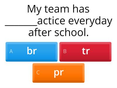 Grade 3 Consonant Blends Quiz