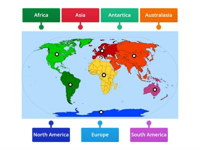 Match the Continents