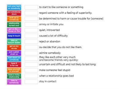 CAE idioms - relationships