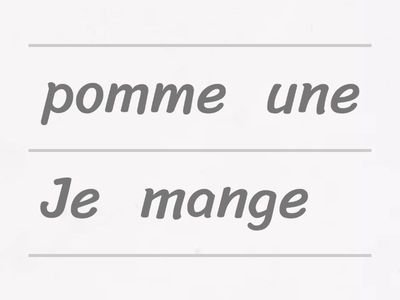 French Sentence Unscramble 