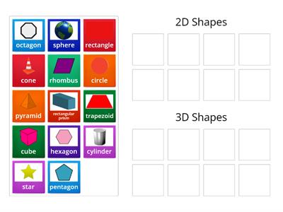 2D and 3D shape sort