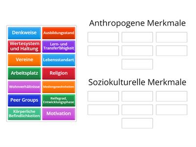 Analyse Lerngruppenspezifische Aspekte. Ordnen Sie zu: