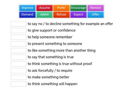 Verbs b1+ - repetition - match definition 