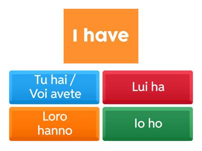  Verbo Avere - To Have