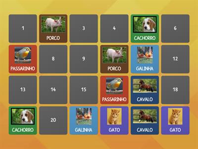 JOGO DA MEMÓRIA DOS ANIMAIS 