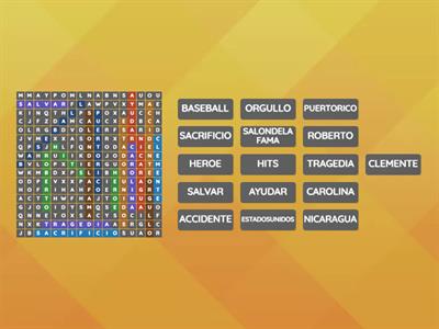 Roberto Clemente sopa de letras