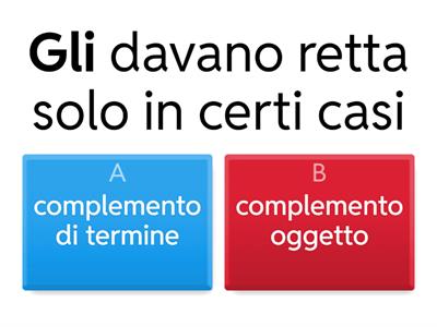 Complemento oggetto - complemento di termine