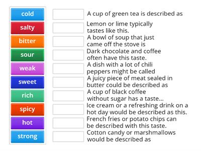 ADJECTIVES TO DESCRIBE FOOD :)