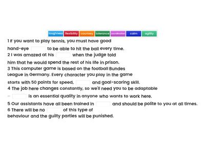 NLL b2 unit 3.2 Sport - abstract nouns vocabulary