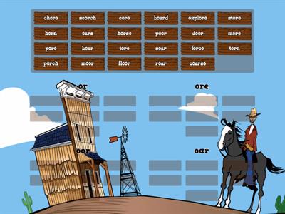 or, ore, oor, oar  sort as quiz