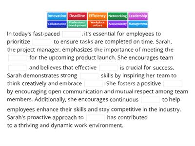 Fill in the gaps - Work