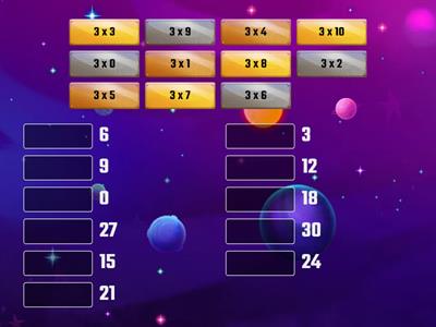 Match Up: 3 Times Table