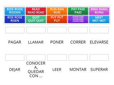 IRREGULAR VERB LIST- 3º ESO- PARTE CUATRO. 