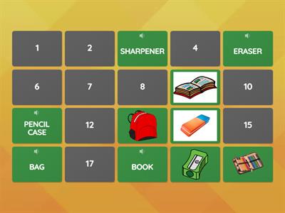  SCHOOL OBJECTS Memory Game.