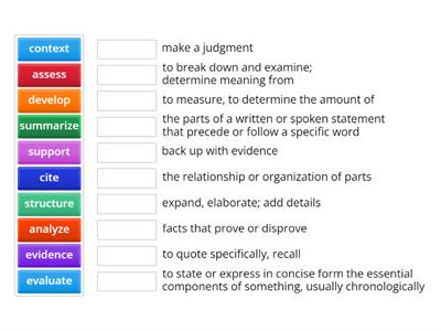 Testing Vocabulary Match Up