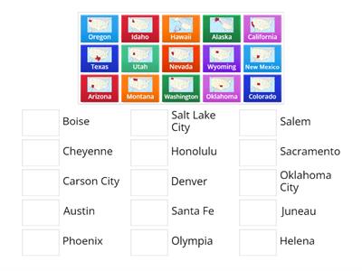 States and Capitals - West and Southwest
