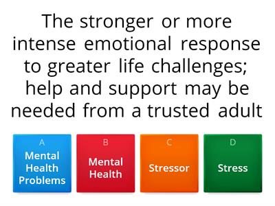 Y8 Grow lesson : Mental Health (Definition Exit ticket)