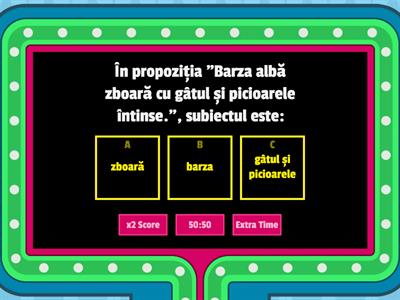Textul "Barza" - Subiect, predicat, propozitie