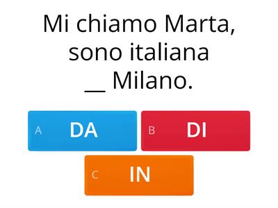 Preposizioni semplici e articolate - quiz