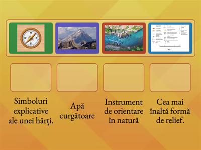 Joc - Potrivește perechile - Geografie clasa a IV a ( competențe specifice - 1.3, 3.2, 3.4)