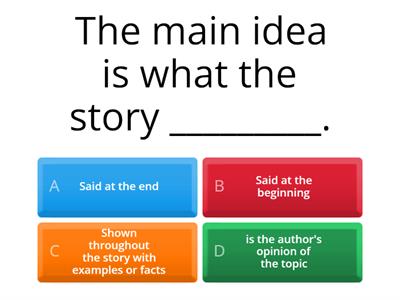 Finding Main Idea and Details