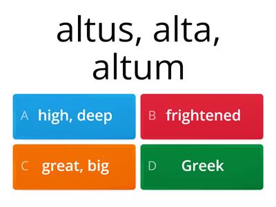 Adjectives - 1st and 2nd Declension Quiz