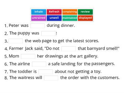 Multi syllable Vocab Fill in the Blank 