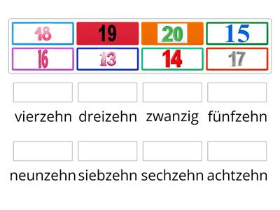 Die Zahlen (13 - 20)