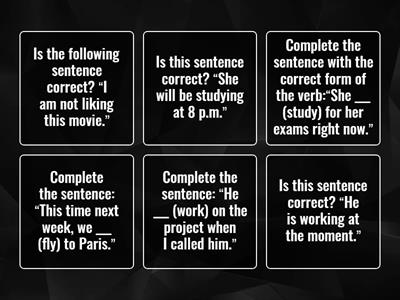 Past, present, future continuous 