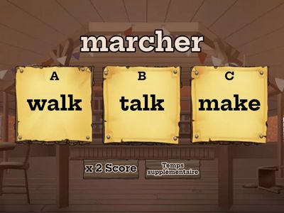 Action verbs vocabulary FR-ENG