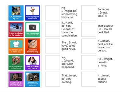 past modals of deduction - match up