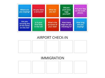 TRAVEL ENGLISH - MATCH SENTENCES TO THE TOPICS