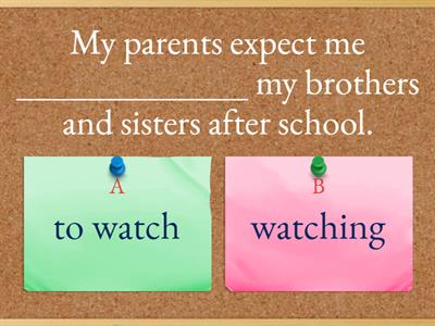 Verb patterns - PRE FCE 