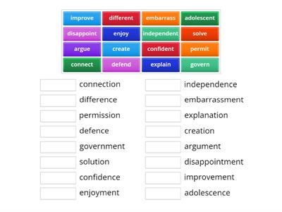 Gateway B1 U1 - Suffixes -ment -ion -ence