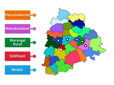 Districts of Telangana: Map Practice (5 of 5)