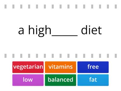 GB2 5.1 ex3 Diets. Complete the phrases. Find the match.