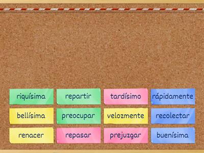 Find the match: Repaso de Prefijos y Sufijos