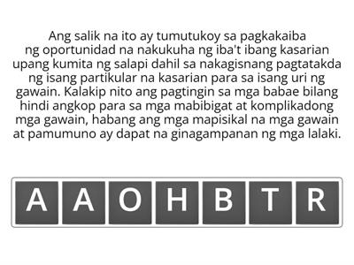 Mga Salik na Nagiging Dahilan ng Pagkakaroon ng Diskriminasyon sa Kasarian