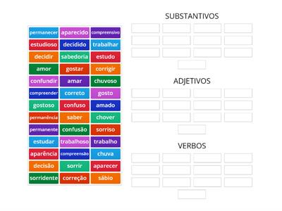 SUBSTANTIVO, ADJETIVO E VERBO