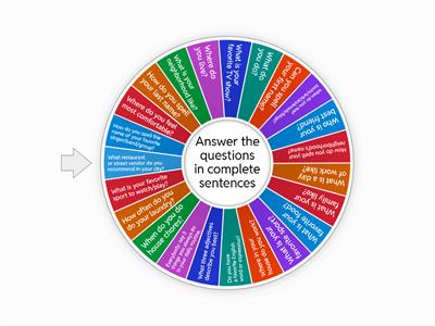  Speaking questions - Simple Present 