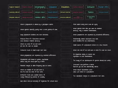 Evolution vocabulary matching