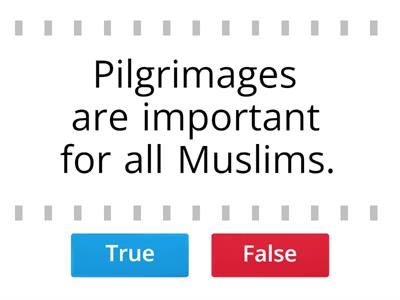 Pilgrimage and fasting true or false