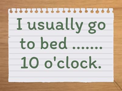  In, on, at with time preposition