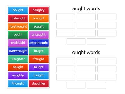 Spire 6:5 of aught/ought words