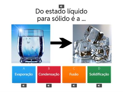 Estados físicos da água - 1.º ciclo - Tradução Inglês