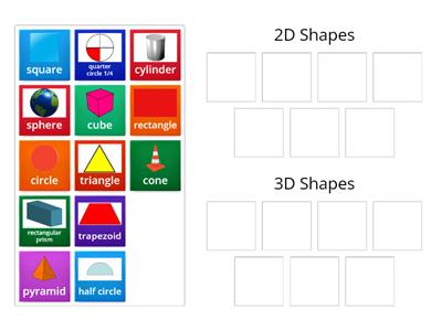 2D and 3D shape sort