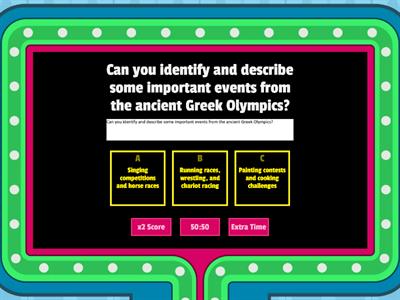 Questions Ancient Greece - Humanities 