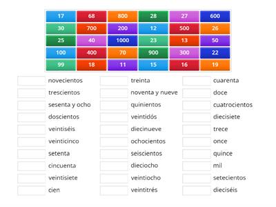Spanish Numbers 0-1000 Practice