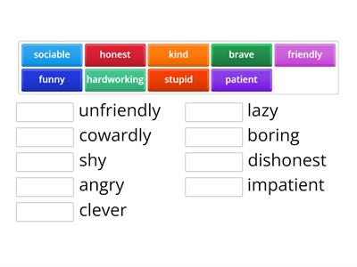 Character adjectives Spark 2