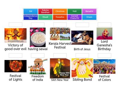 Indian Festivals Matching Game
